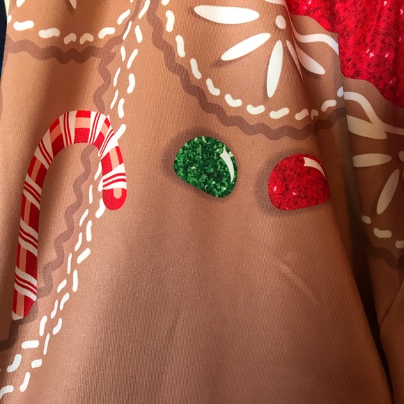 Gingerbread Christmas Candy Leggings Women’s Size M Medium Pants - Picture 3 of 7